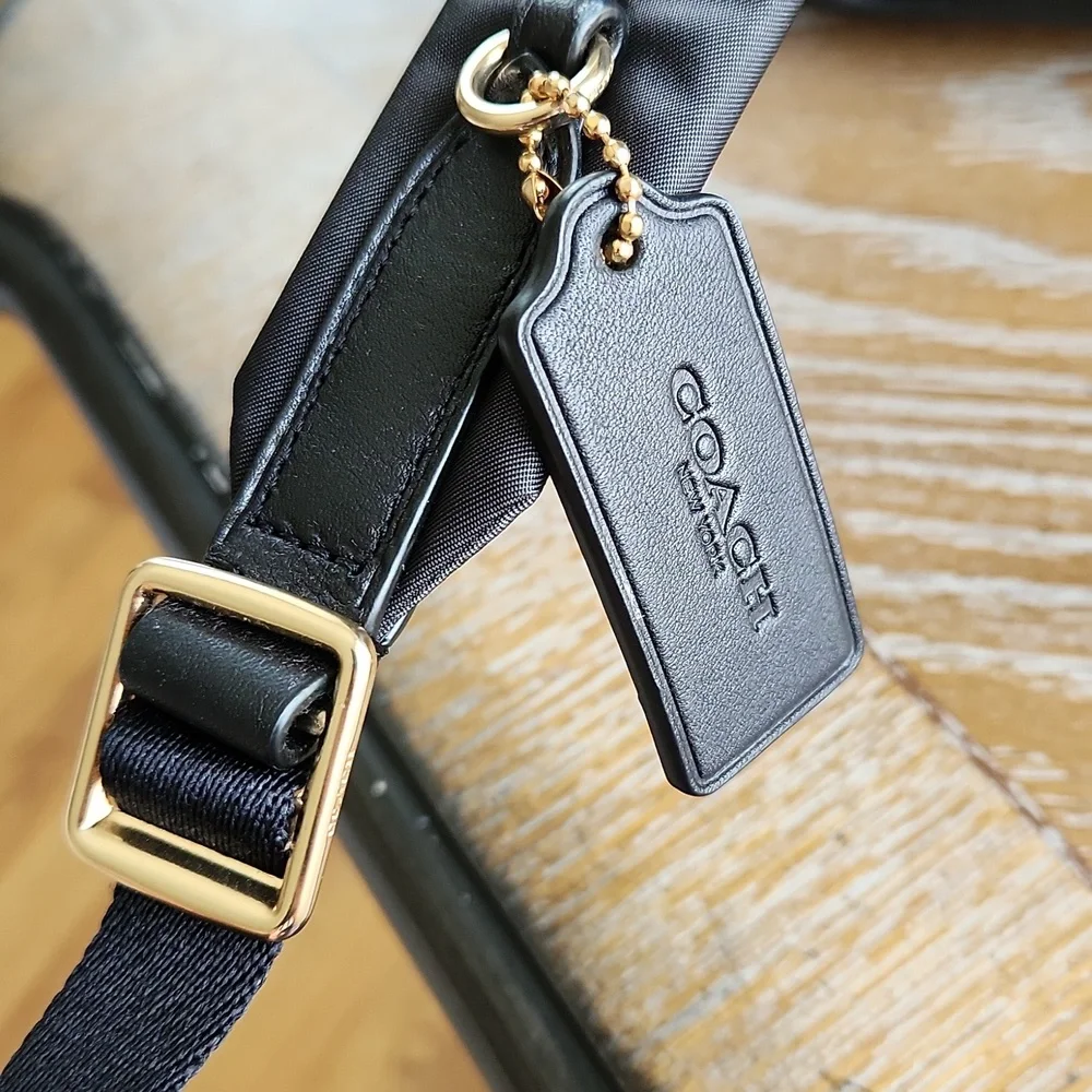 Coach Leather and Canvas Backpack Black & Brown - Picture 5 of 9